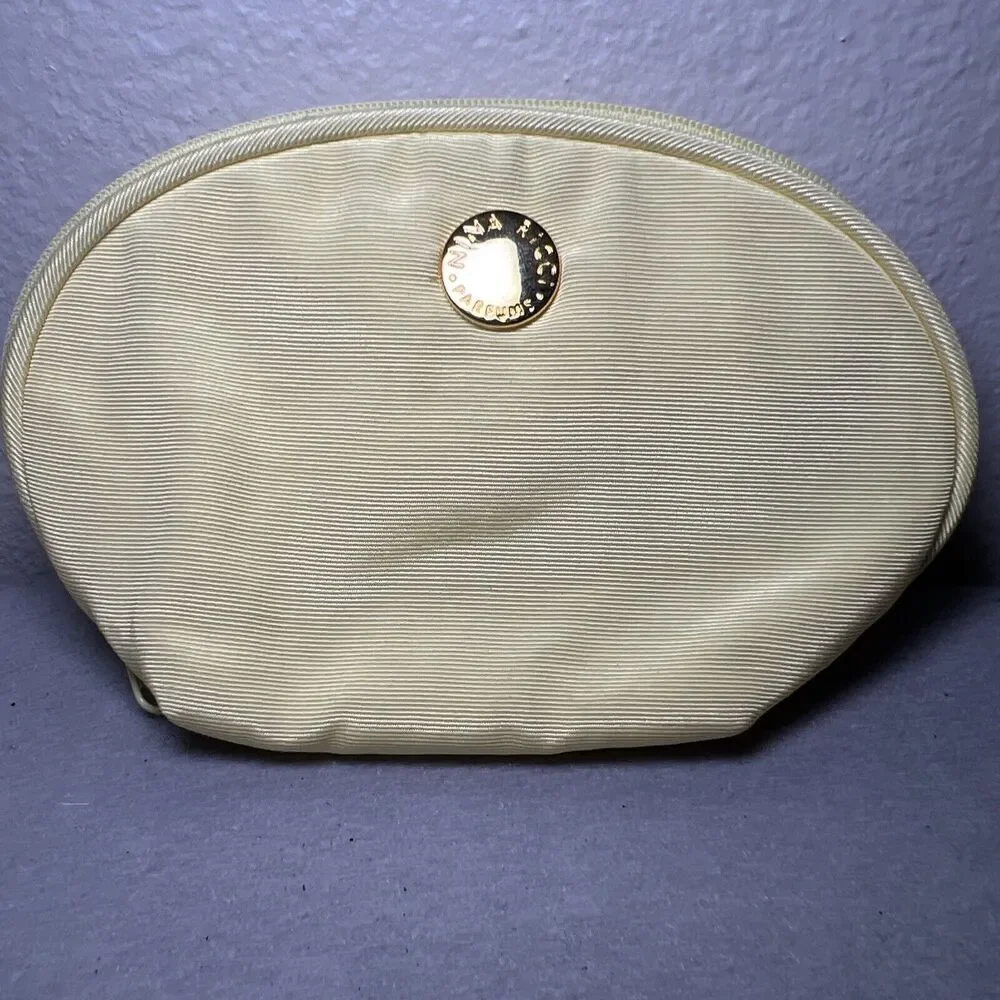 Nina Ricci Vintage Butter Yellow Cosmetic Make Up Zipper Pouch
